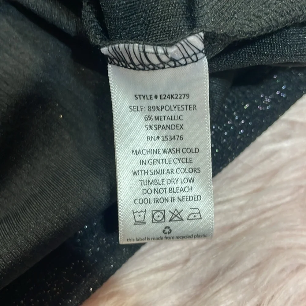Evereve Ribbed Sparkle Metallic Silver Mockneck Top - Picture 8 of 8